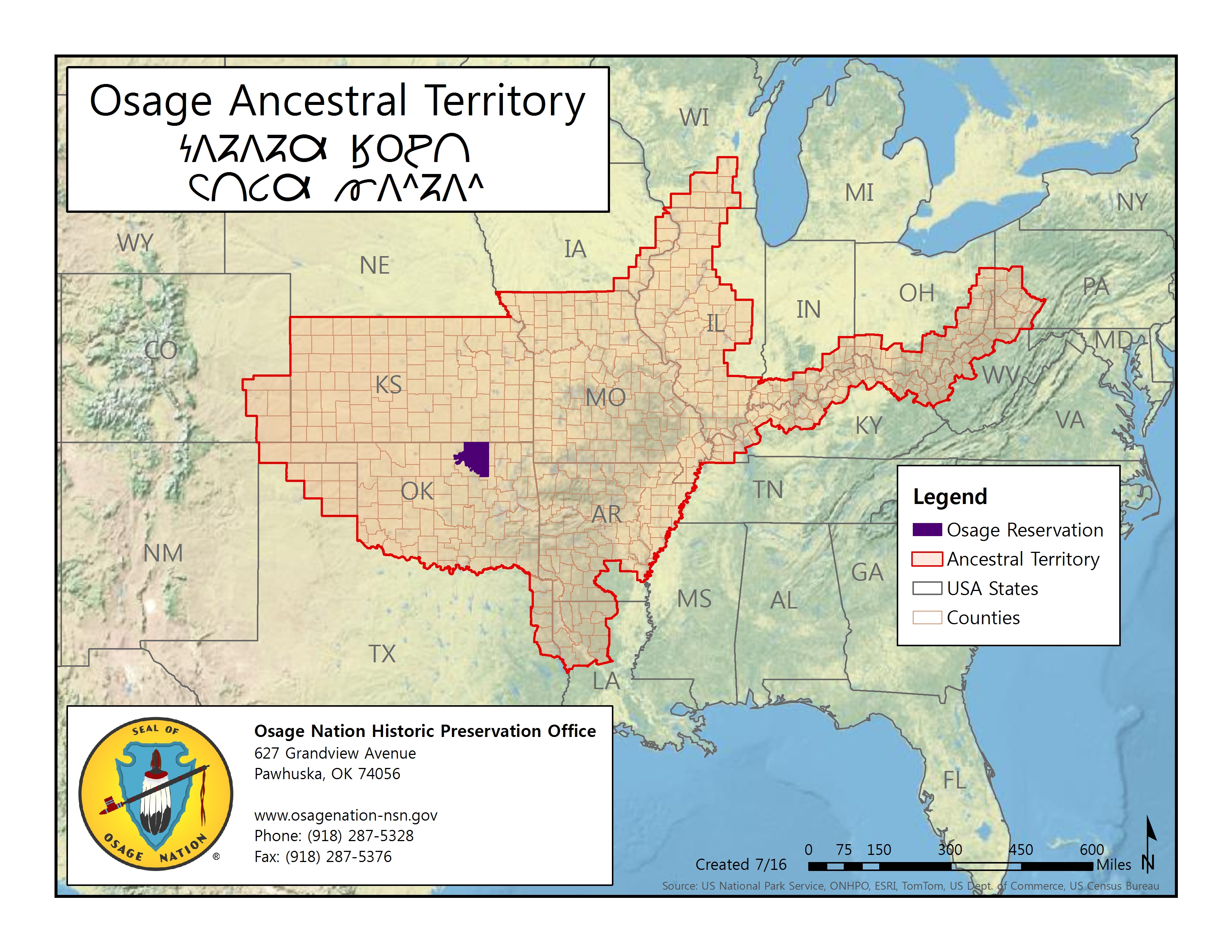 Ancestral Map Osage Nation